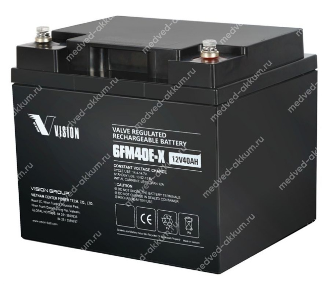 Vision 6FM40E-X 12V 40 Ач