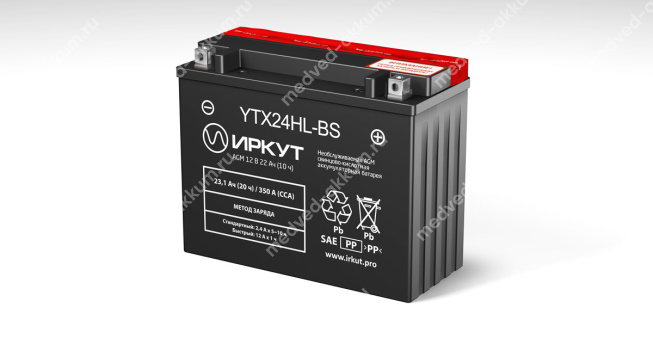 Иркут AGM 22 Ач YTX24HL-BS обр.