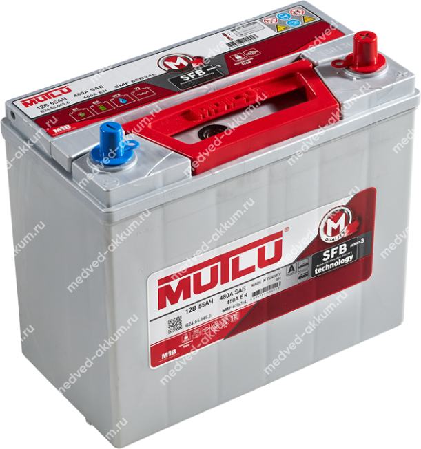 Mutlu Asia SFB 55 Ач обр. 55B24L тонк. кл.