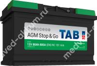 TAB AGM Stop&Go 80 Ач обр. L4