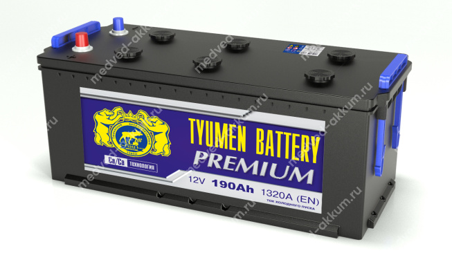 Тюмень Premium 190 Ач рос. B (низк.)